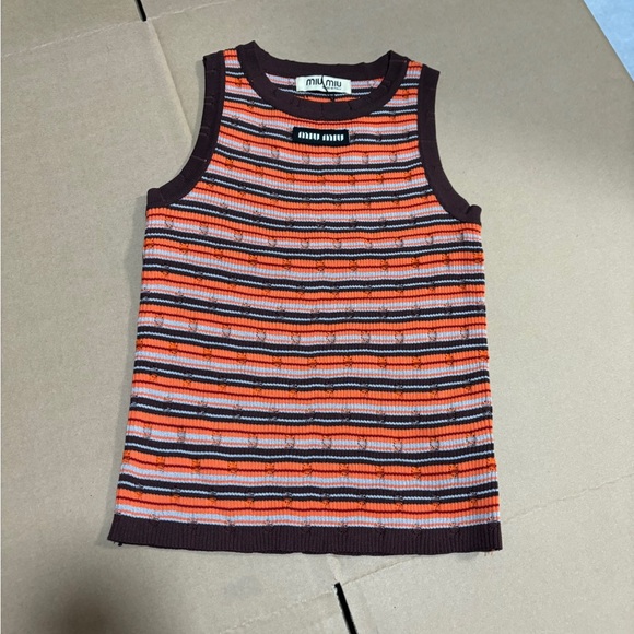 Meet the Posher Tops - MIU MIU striped knitted tank top